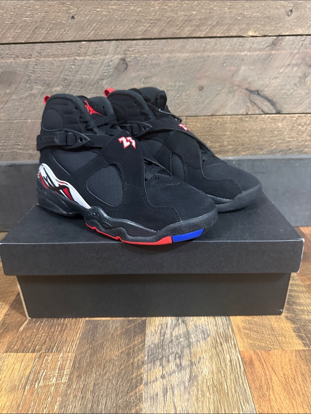 Nike Air Jordan 8 Retro Playoffs 2023 GS Black Red White Size 7Y w/ Box